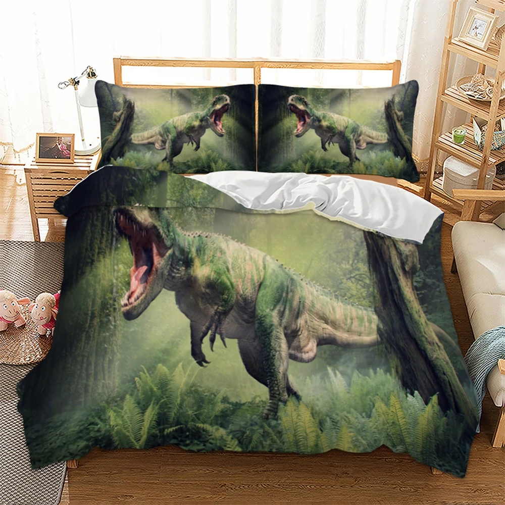 3D постельное белье с изображением динозавров наборы мультфильм пододеяльник