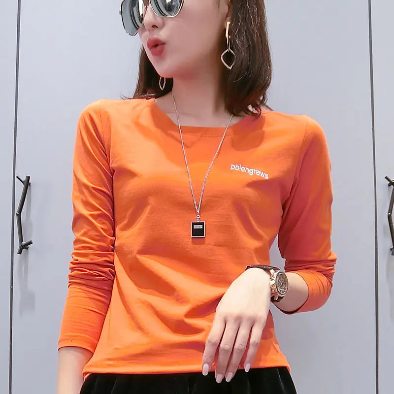 

Cotton long sleeve T-shirt women's new women's top fashionable temperament versatile spring and autumn clothing