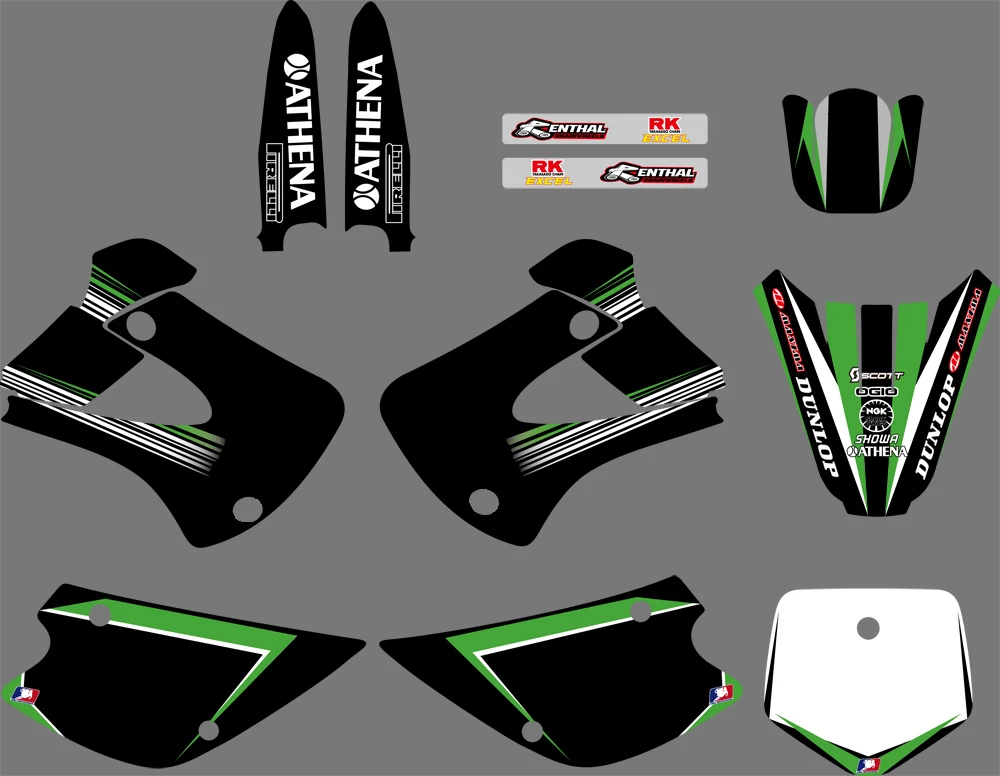 Графика и фон наклейка комплект для Kawasaki KX85 KX100 1998 2012 2011 2010 2009 2008 2007 2006 2005 2004 KX 85