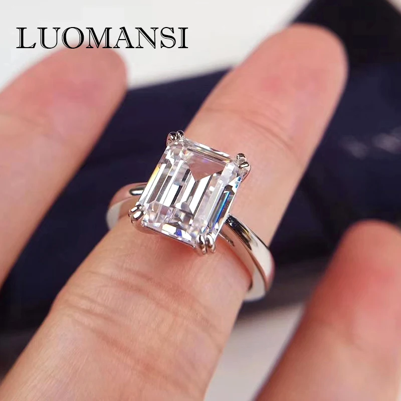 

Роскошное кольцо Luomansi из высокоуглеродистого серебра 925 пробы с бриллиантами 3 карата, ювелирные изделия, предложение на брак, помолвка