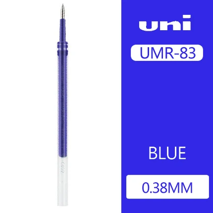 Синий 0,38 мм 12 шт./лот Япония Uni гелевые заправки UMR-83(костюм для UMN-138) черный/синий/красный/темно-синий Пишущие принадлежности - Цвет: Синий