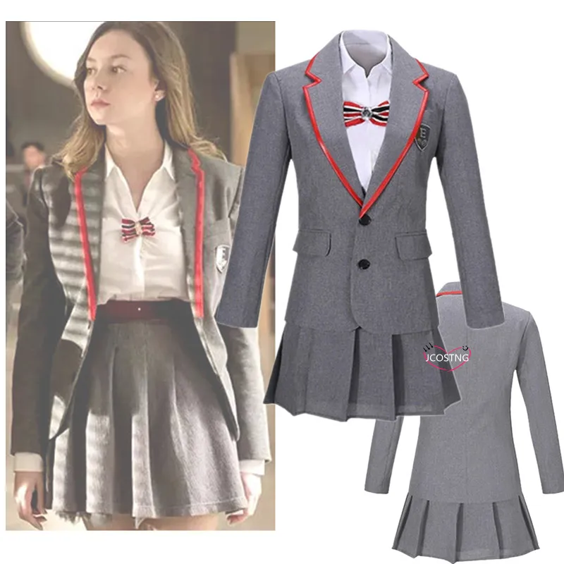 Новая ТВ Женская Элитная школьная форма серый костюм для косплея индивидуальная