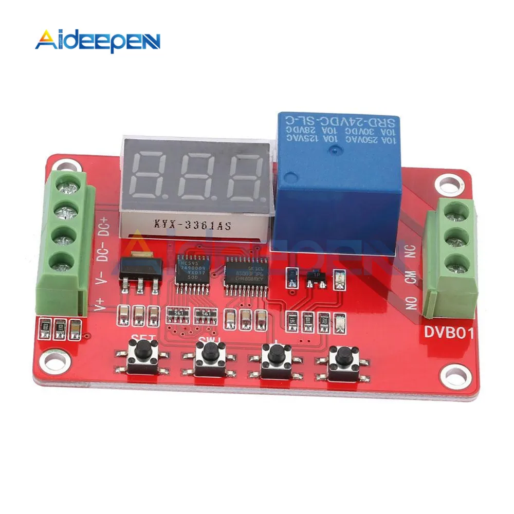 DC5V 12V 24V DVB01 Цифровой компаратор напряжения вольтметр микроконтроллер контроллер монитор заряд/разряд 0-99.9 Задержка включения.