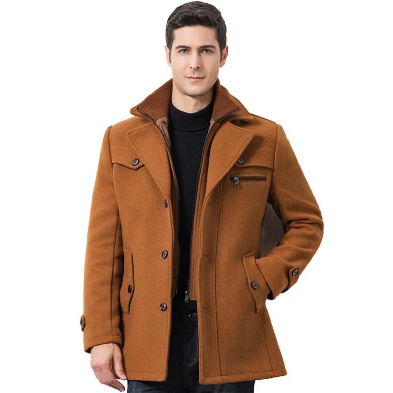 

Winter Wool Jacket Men VogueThick Warm Outerwear Windbreaker Long Coat Plus Size 5XL Jaqueta Masculina Mens Cashmere Overcoat