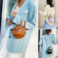 ball purses for teenagers women shoulder bags crossbody chain hand bags personality female leather pink basketball sport bags