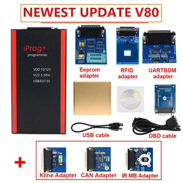 Iprog+ V80 Iprog программист поддержка IMMO+ коррекция пробега+ сброс подушки безопасности до года Замена Carprog/DIgiprog/Tango