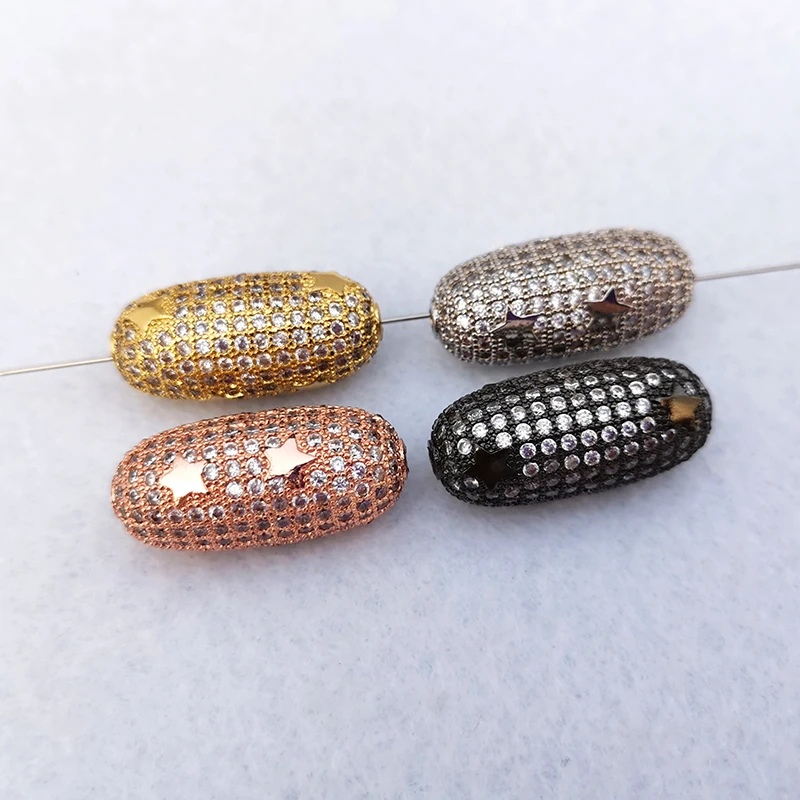 1 шт. кубический цирконий камень микро Pave Oval форма соединитель для бисера