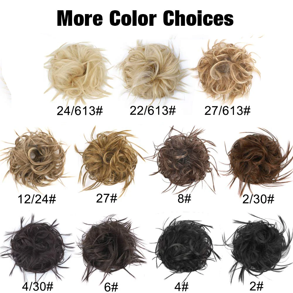 Грязные волосы булочка резинки для женщин шиньоны наращивания синтетический