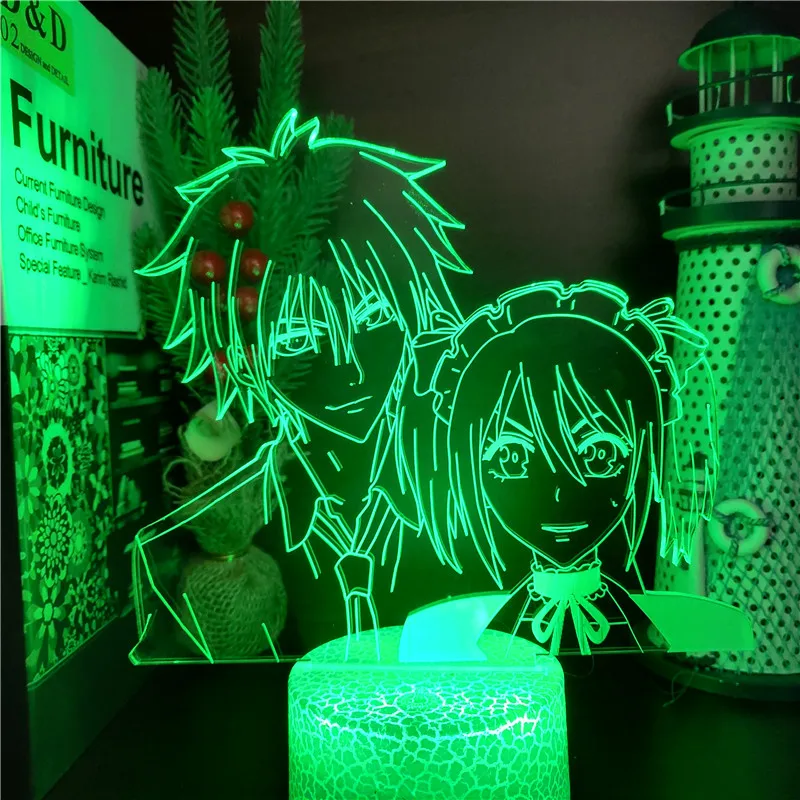 Акриловая 3d лампа Maid Sama Usui и Misaki светодиодная иллюзия светильник с USB сенсорным