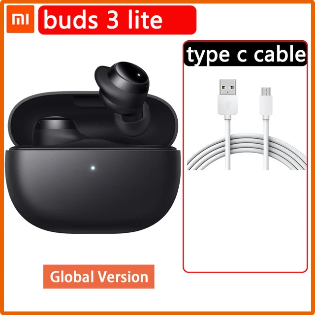 Xiaomi Redmi Buds 3 Lite Black Global version + Type C Cable
