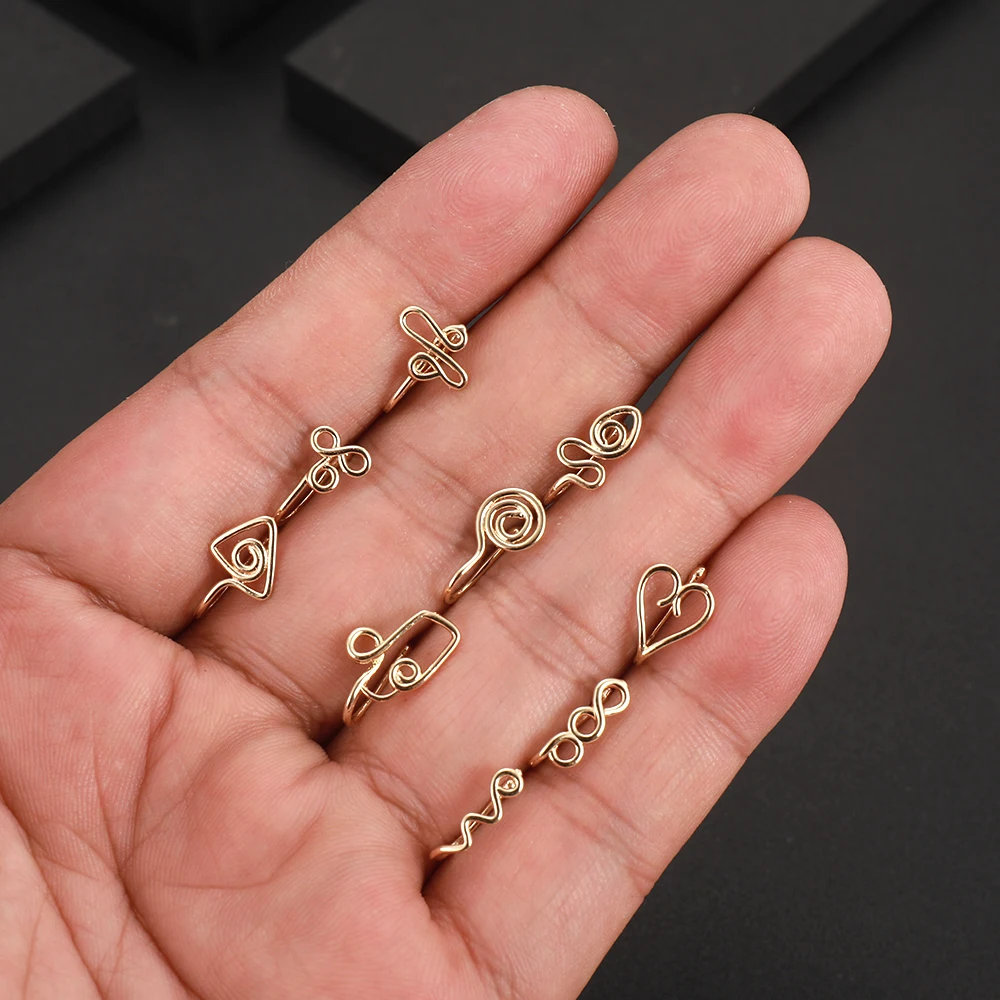 Набор колец для носа из нержавеющей стали под золото комплект 9/12 штук ювелирные