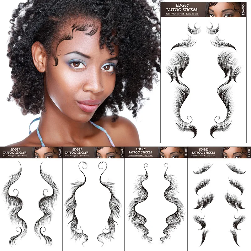 Наклейки для волос наклейки челки тату линии на лоб европейские и американские