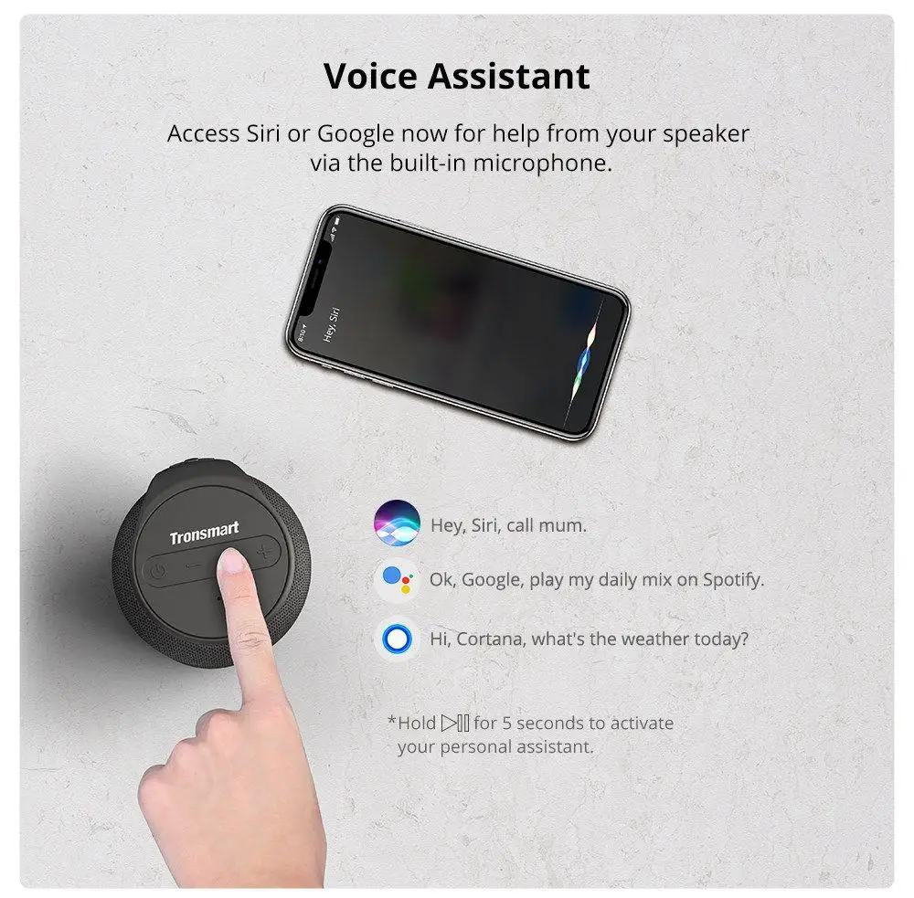 Bluetooth-динамик Tronsmart T6 Mini 360 градусов глубокие басы водонепроницаемость IPX6 время