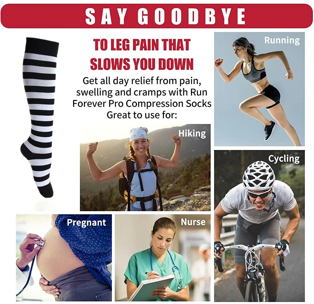 Компрессионные носки медсестер чулки по Колено Бег Давление Носки спортивные