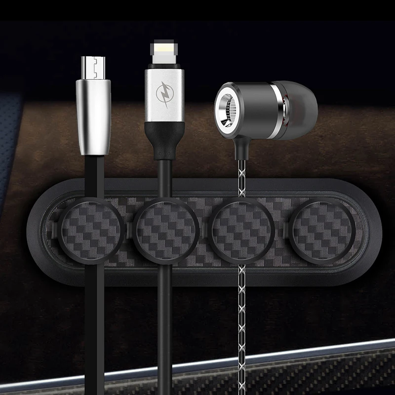 

USB Cable Organzier Silicone Charging Cable Winder Mouse Cable Holder Office Desk Arrange Flexible Cable Management Clip