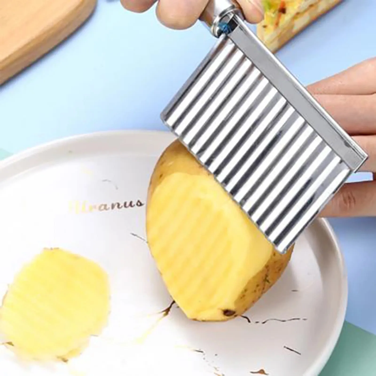 Stainless Steel Kitchen Potato Wavy Edged Tool Gadget Vegetable Fruit Cutting Home Appliances For Kitchen Cooking Tools