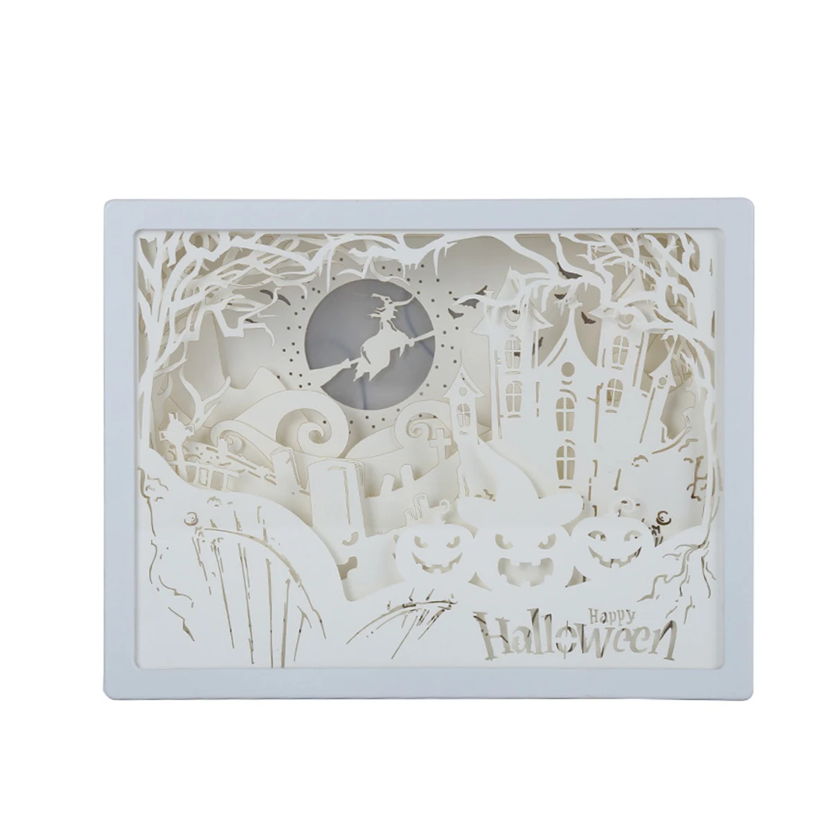 3D светильник для Хэллоуина Рождества резьба по бумаге светодиодный прикроватная