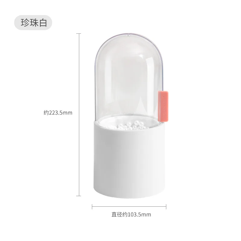 

Eye Shadow Brush Storage Box Cosmetics Transparent Dustproof Box With Pearl Eye Shadow Brush Storage Bucket Glass Cover Lovely