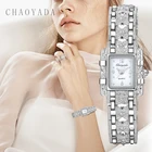 Женские винтажные часы с квадратным циферблатом, повседневные часы с серебряным браслетом и стразами, Reloj Mujer zegarek damski