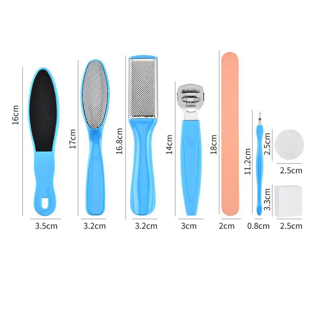 

8Pcs/Set Manicure Foot Care File Set Dead Hard Skin Callus Remover Scraper Pedicure Rasp Tools Feet Care Tool Kit Stainless tool