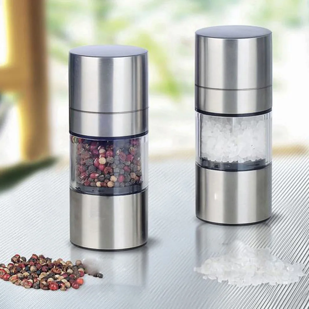 

Pepper Mill Stainless Steel Manual Salt Pepper Mill Grinder Muller Spice Sauce Grinder Kitchen Tool Simple Spice Grinder