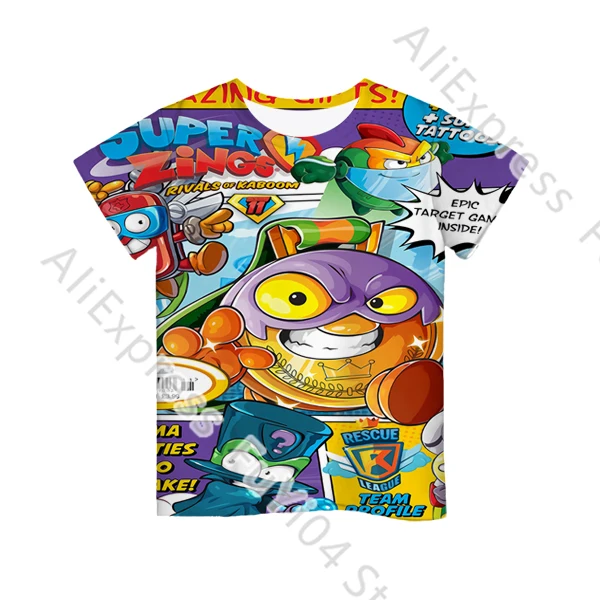 Детские футболки с 3D-принтом для мальчиков топы коротким рукавом мультяшная