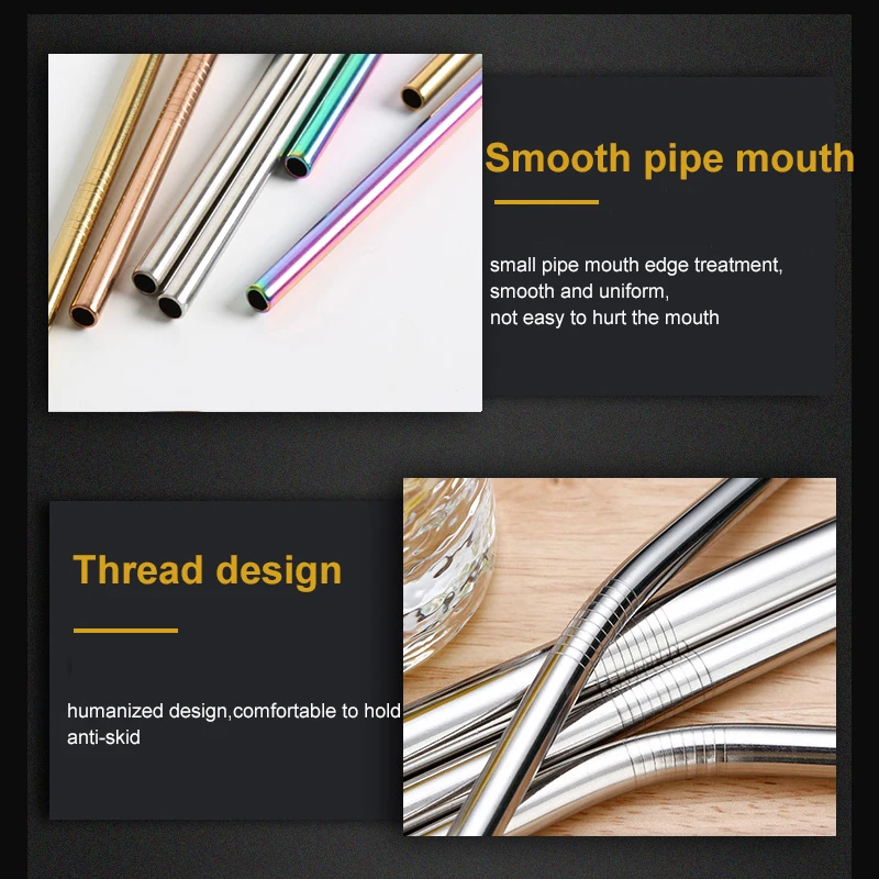 Металлическая соломка 50 шт./лот многоразовая из нержавеющей стали E co Friendly