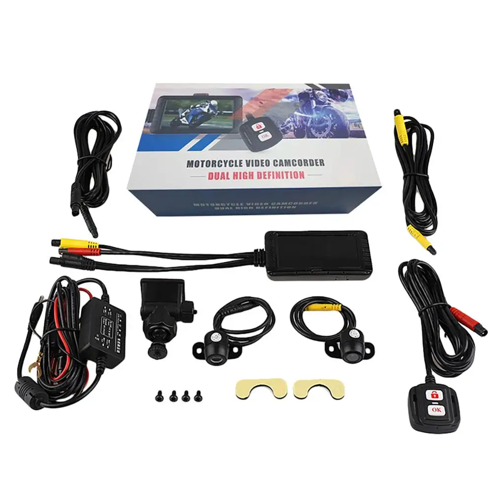 

1080P HD 3.0" Motorcycle Camera Driving Recorder Motorbike HD Dual Lens Front Rear Driving Recorder Night Vision Camera