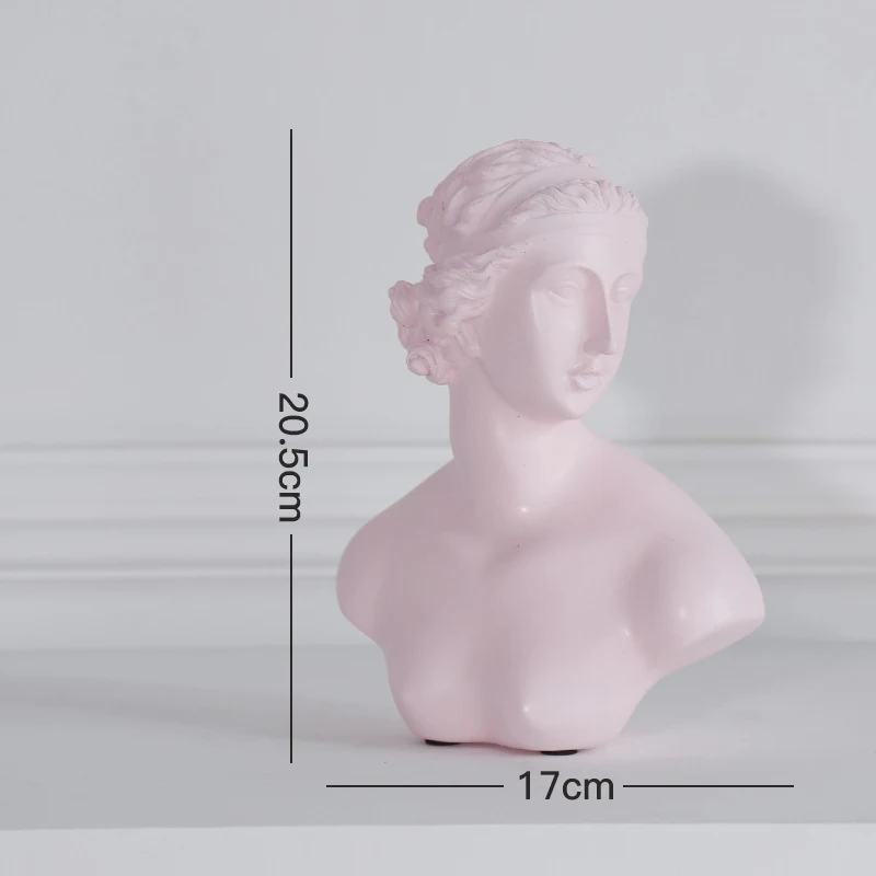 Venus Pink VILEAD 19 см 46 см Смола гипсовая голова фигурки нордическая Morandi Давид Венера эскиз скульптура персонажа Искусство Декор Орнамент для дома - Цвет: Venus Pink