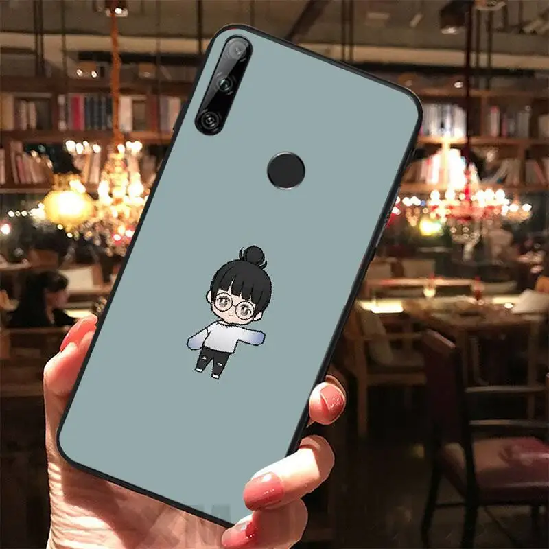 BaweiTE Cute little girl Soft Silicone Black Phone Case For Huawei Y5 Y6 Y7 Y9 Prime Pro II 2019 2018 | Мобильные телефоны и
