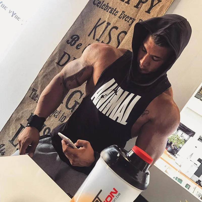 New fashion cotton sleeveless shirts tank top men Fitness shirt mens singlet Bodybuilding workout gym vest fitness | Мужская одежда