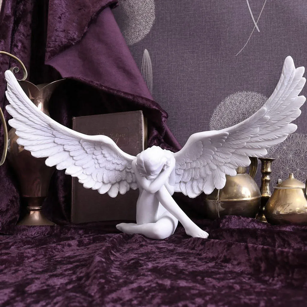 

Vintage Angel Wing Figures Modern Vivid Statue Art Crafts Bedroom Decoration