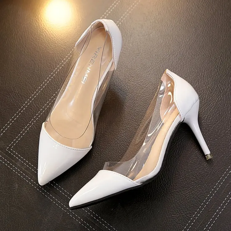 Туфли лодочки женские прозрачные на высоком каблуке 8 см T47|Женские туфли| |