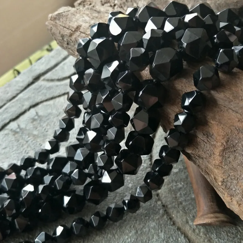 Бусины Из Натурального ограненного черного агата 6 12 мм для изготовления