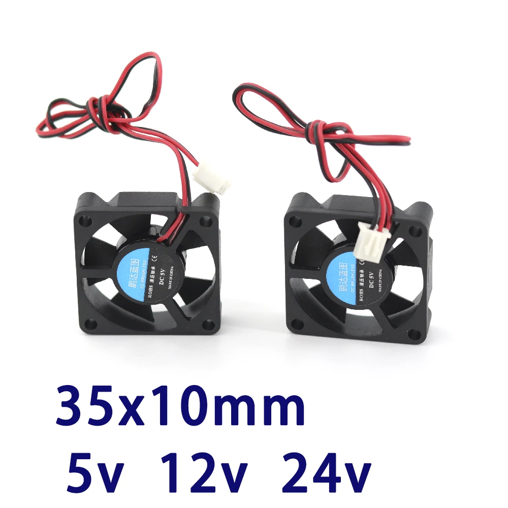3d printer part fan 3510 2pins 35mm 35x35 x10 mm 3.5cm graphics card DC 5V / 12V 24V 2P 1pcs | Компьютеры и офис