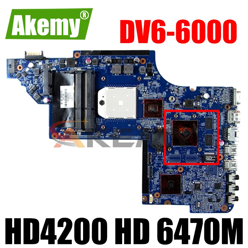 

Akemy 640453-001 материнская плата для ноутбука HP Pavilion DV6 DV6-6000 серии HD4200 HD 6470 м DDDR3 основная плата бесплатная Процессор