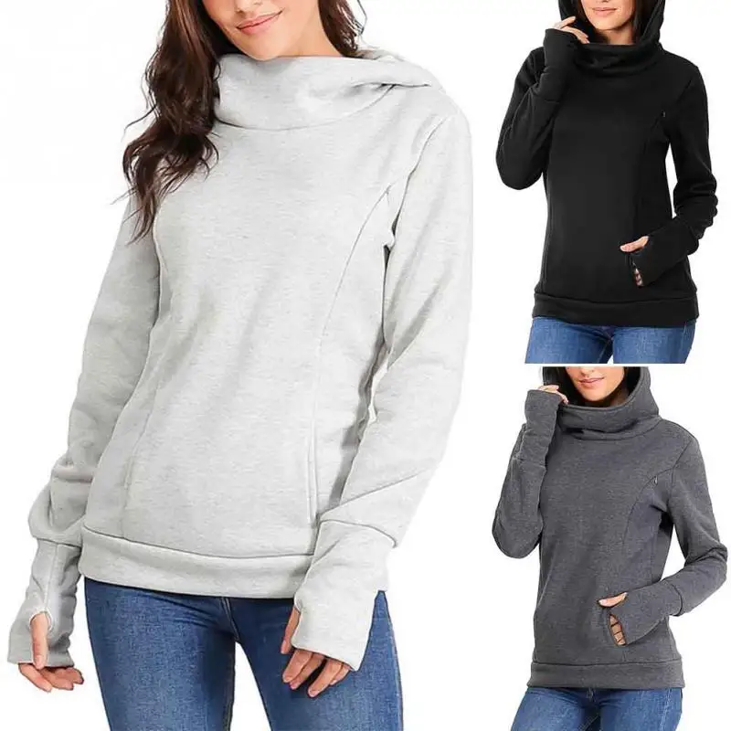 Повседневная Толстовка для беременных женщин с карманами из полиэстера длинным