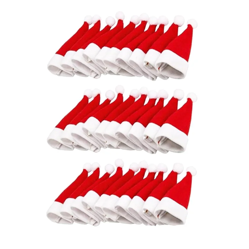 Розничная продажа 30 шт. рождественские шапки Санты держатели для серебра