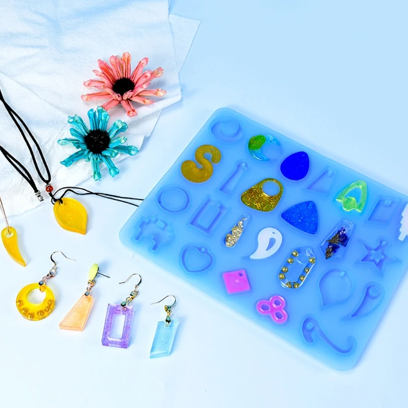 

Earrings Pendant Epoxy Resin Mold Necklace Casting Silicone Mould DIY Crafts Jewelry Making Tools