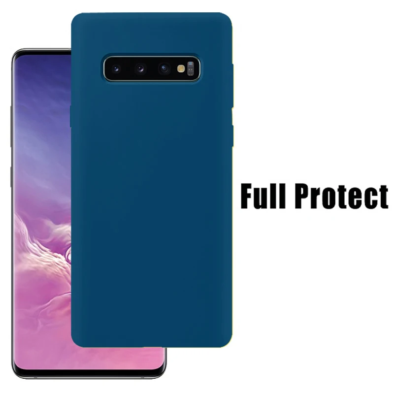 Для samsung S10 чехол, высокое качество, мягкий силикон, 360, полная защита, задняя крышка для samsung Galaxy S10 Plus S10e чехол - Цвет: Light Blue