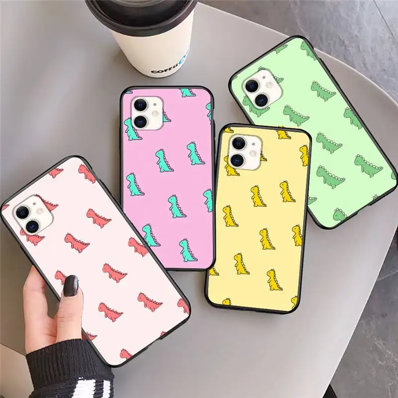 

Cute Dinosaur Phone Case For iphone 12 11Pro Max 11 XR XS Max X 8 7 6 6S Plus 5 5S SE 2020 soft Cover Shell