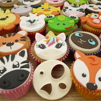3d cartoon tiger silicone molds diy baby party cupcake topper fondant cake decorating tools candy clay chocolate gumpaste moulds