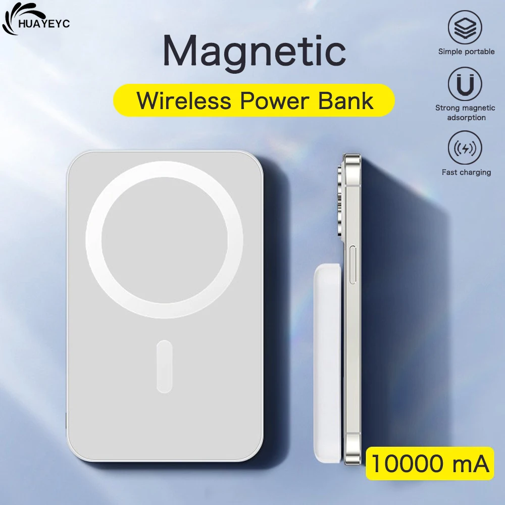 

10000mAh Portable Magnetic Wireless Power Bank Mobile Phone External Battery Fast Charger For iPhone 12 Mini 13 Pro Max Powerban