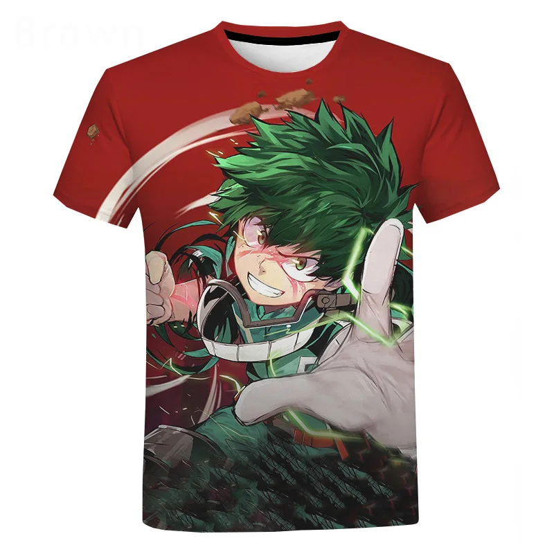 

2021 My Hero Academia Deku 3D Print T Shirt Kids Summer Fashion Casual Short Sleeve Men Women Harajuku Streetwear Anime T Shirt