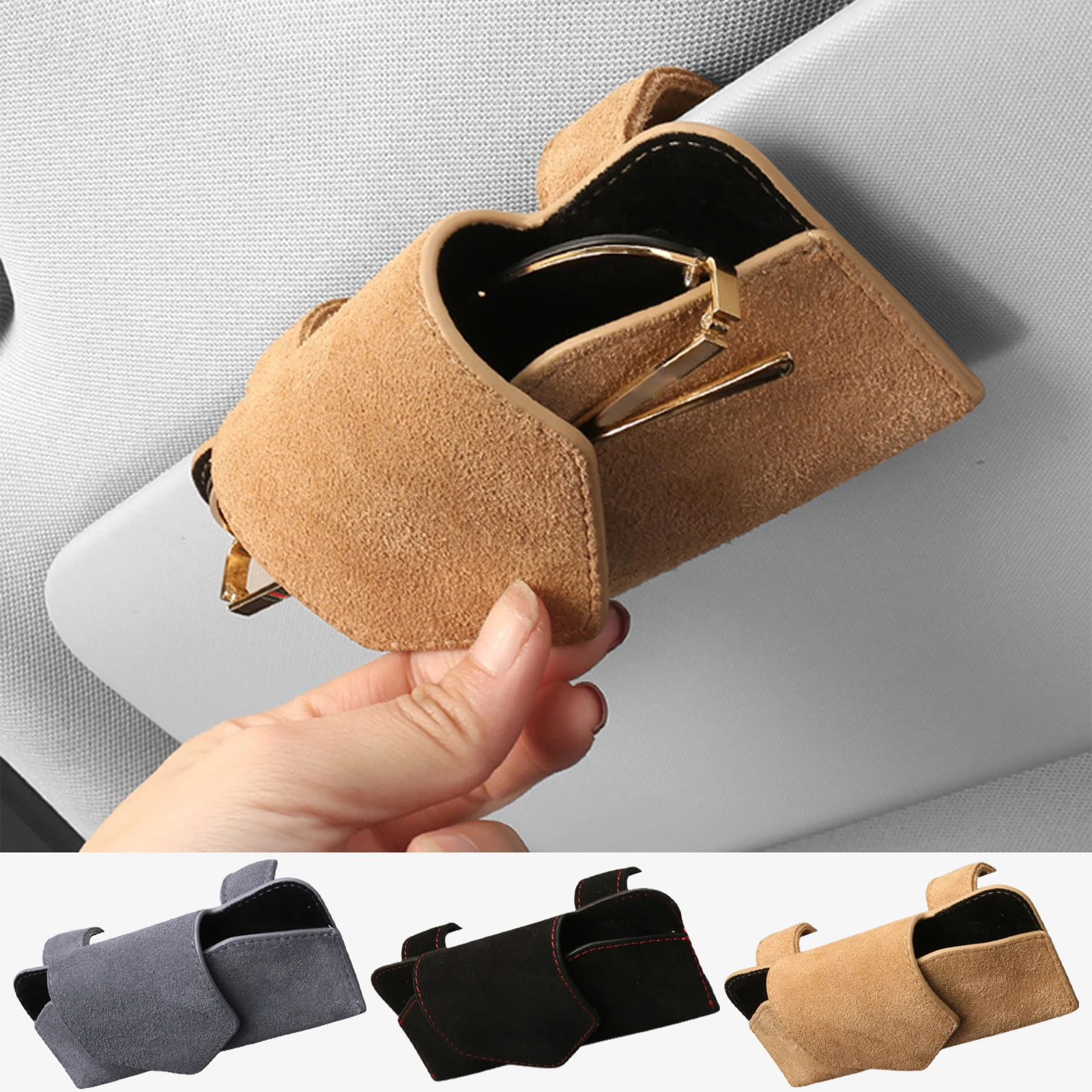 

Portable Car Glasses Holder Card Cases Ticket Clamp Sun Visor Bag Sunglasses Clip Universal Interior Organizer Automobiles Parts