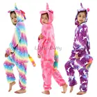 2022 зимняя Пижама Ститч животные пижамы дети Ститч комбинезон единорог пижамы кигуруми одежда для сна комбинезоны с капюшоном для мальчиков