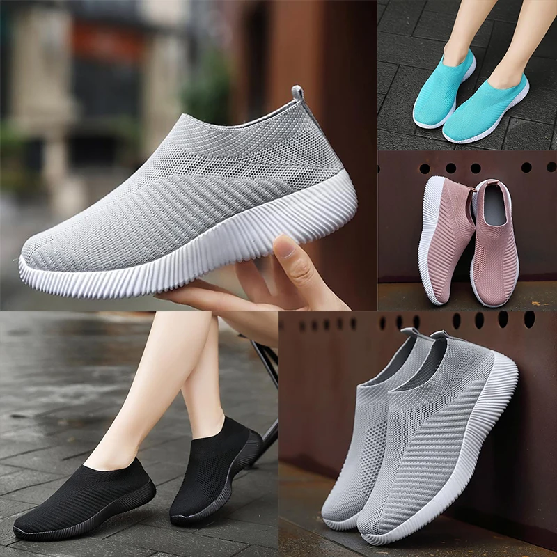 

New high quality wholesale moms shoes flying socks womens shoes cross border leisure soled sports shoes elderly shoes 48