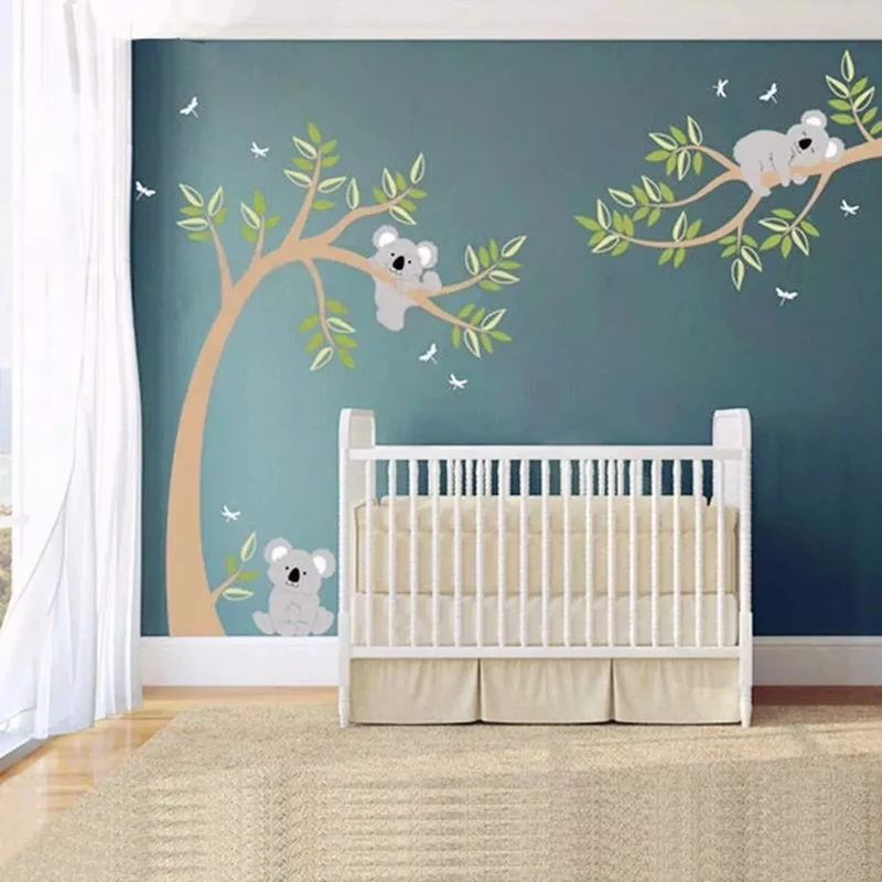 

Cute Koala Monkey Wall Stickers Boy Gilr Kids Room Decoration Aesthetic Tree Living Room Bedroom TV Sofa Backdrop Decor Poster