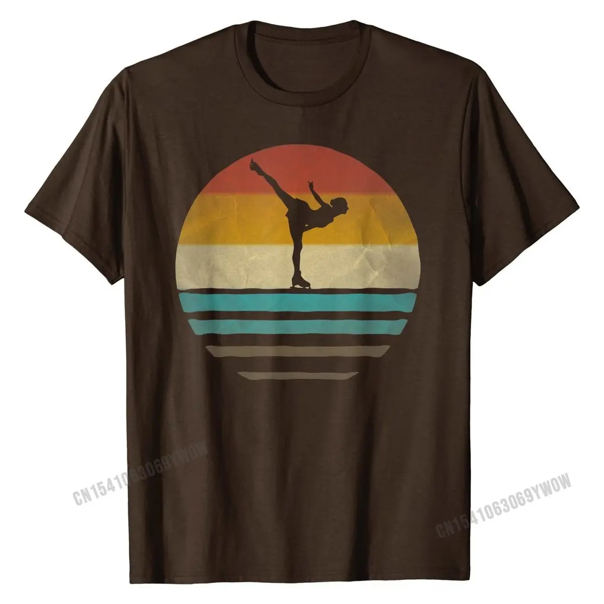 Ретро Винтаж Фигурное катание на коньках силуэт рубашка с принтом Distressed