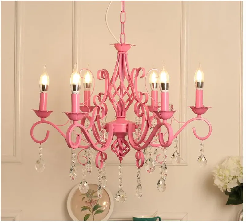 Хрустальные современные подвесные светильники цвета Макарон потолочные детские